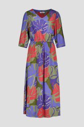 Productfoto 1 van Kaki kleedje met kleurrijke bladerprint door Libelle voor Dames