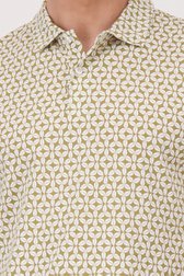 Kaki polo met ecru bladerprint van Casual Five voor Heren