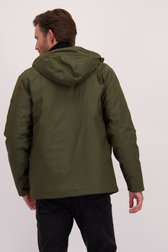 Achterkant van Kaki regenjas door Tantä voor Heren