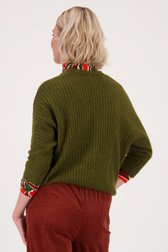 Kaki ribgebreide trui met 3/4 mouwen van Libelle voor Dames