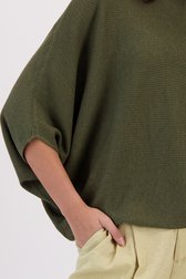 Detail van Kaki trui met vleermuismouwen door JDY voor Dames