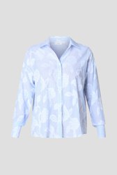 Productfoto 1 van Katoenen gestreepte blouse met bladermotief door Yest Curve voor Dames