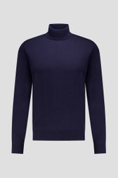 Productfoto 1 van Katoenen trui met rolkraag - donkerblauw door Dansaert Blue voor Heren