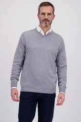 Vidéo de Pull bleu gris en laine à col V de Dansaert Black Premium pour Hommes