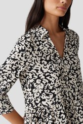 Kleedje met ecru-zwarte print van Opus voor Dames