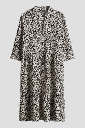 Kleedje met ecru-zwarte print van Opus voor Dames