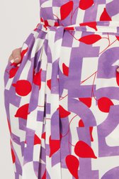Kleedje met rood-paarse print van D'Auvry voor Dames