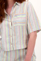 Kleurrijke, linnen hemdblouse van Libelle voor Dames