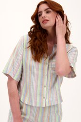 Kleurrijke, linnen hemdblouse van Libelle voor Dames