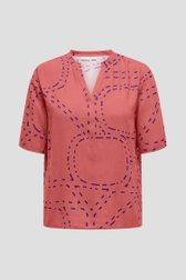 Koraalroze blouse met paars patroon van Only Carmakoma voor Dames