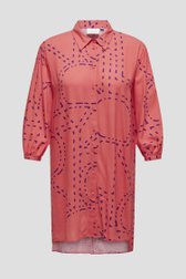 Koraalroze kleedje met paars patroon van Only Carmakoma voor Dames