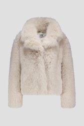 Productfoto 1 van Korte beige mantel in faux fur door Louise voor Dames