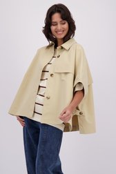 Voorkant van Korte beige trenchcoat  door Louise voor Dames