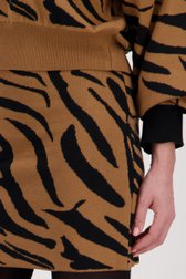 Korte bruine rok met zwarte print van AC by Annelien Coorevits voor Dames