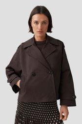 Voorkant van Korte bruine trenchcoat door Opus voor Dames