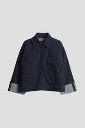 Productfoto 1 van Korte donkerblauwe jeansvest door Opus voor Dames