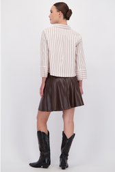 Achterkant van Korte donkerbruine rok met leather look door JDY voor Dames