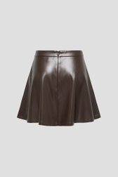 Productfoto 2 van Korte donkerbruine rok met leather look door JDY voor Dames
