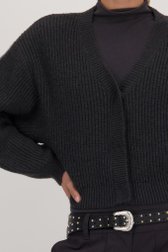 Korte donkergrijze cardigan - Louise x Tine van Louise voor Dames