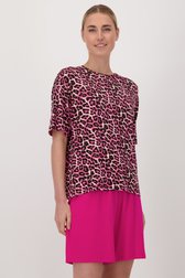 Korte roze pyjamaset met luipaardprint van Liberty Island voor Dames