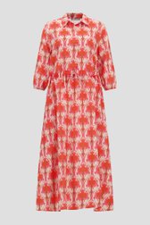 Lang beige kleedje met oranje-roze print van Geisha voor Dames