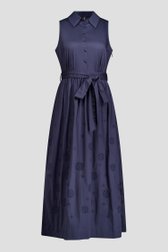 Productfoto 1 van Lang blauw kleed met broderie anglaise door AC by Annelien Coorevits voor Dames