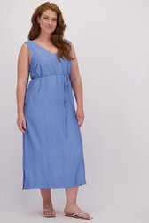 Voorkant van Lang blauw kleedje met brede bandjes door ONLY Carmakoma voor Dames