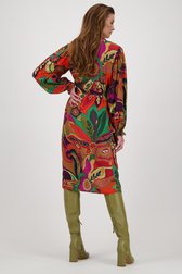 Lang camel kleedje met kleurrijke print van Geisha voor Dames