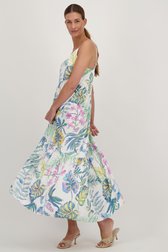 Lang ecru kleedje met botanische print van More & More voor Dames