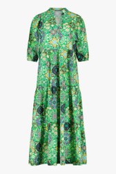 Lang groen kleed met fijne bloemenprint van Geisha voor Dames