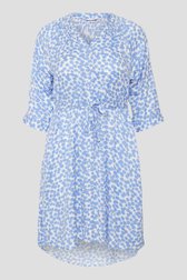 Lang kleed met blauwe bolletjesprint van Fransa voor Dames
