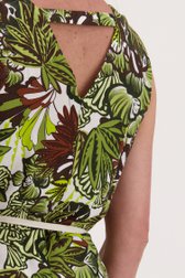 Lang kleedje met groen-bruine bladerprint van Diane Laury voor Dames