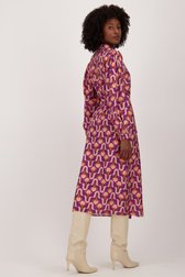 Lang paars kleedje met print van Geisha voor Dames