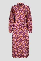 Lang paars kleedje met print van Geisha voor Dames