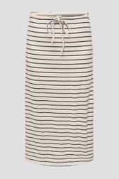 Lange beige rok met zwart gestreept motief van Only Carmakoma voor Dames