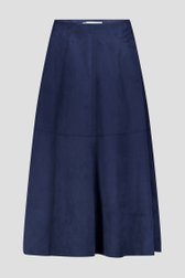 Productfoto 1 van Lange blauwe rok met daimlook door D'Auvry voor Dames