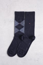 Voorkant van Lange blauwe sokken - 2 paar door Tommy Hilfiger voor Heren