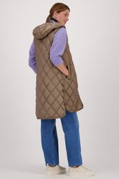 Lange bodywarmer in camel van Opus voor Dames