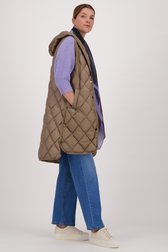 Lange bodywarmer in camel van Opus voor Dames