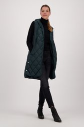 Lange bodywarmer in donkergroen van Opus voor Dames