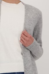 Detail van Lange lichtgrijze cardigan zonder knopen door Liberty Island voor Dames