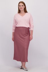 Voorkant van Lange paarse rok met elastische tailleband door ONLY Carmakoma voor Dames