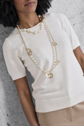 Lange parelketting met gouden details van Liberty Island voor Dames