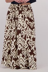 Detail van Lange rok met beige-bruine print door JDY voor Dames