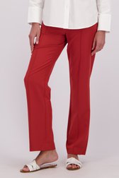 Detail van Lange roodbruine broek door Claude Arielle voor Dames