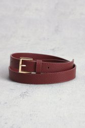 Voorkant van Lederen bordeaux riem met gouden gesp door Liberty Island voor Dames