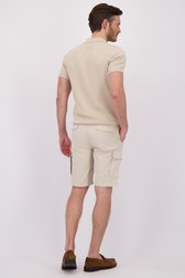 Achterkant van Lichtbeige bermuda met cargozakken door Brassville voor Heren