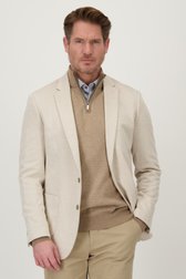Lichtbeige blazer met bruine knopen - regular fit van Dansaert Blue voor Heren