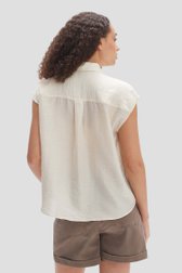Lichtbeige blouse met korte mouwen van Opus voor Dames