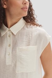 Lichtbeige blouse met korte mouwen van Opus voor Dames